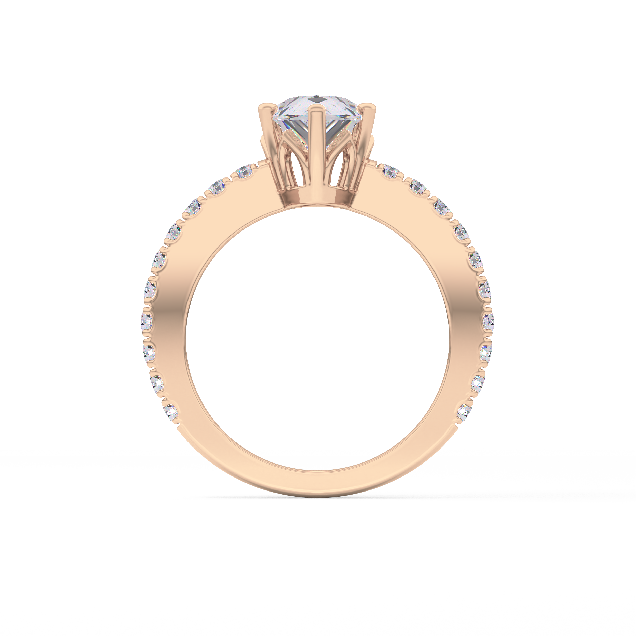 Pear Cut 1.81 Carat Moissanite Ring – Pave Setting in Gold