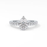 Pear Cut 1.81 Carat Moissanite Ring – Pave Setting in Gold