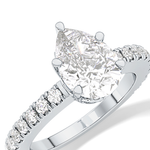 Pear Cut 1.81 Carat Moissanite Ring – Pave Setting in Gold