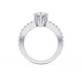 Pear Cut 1.81 Carat Moissanite Ring – Pave Setting in Gold