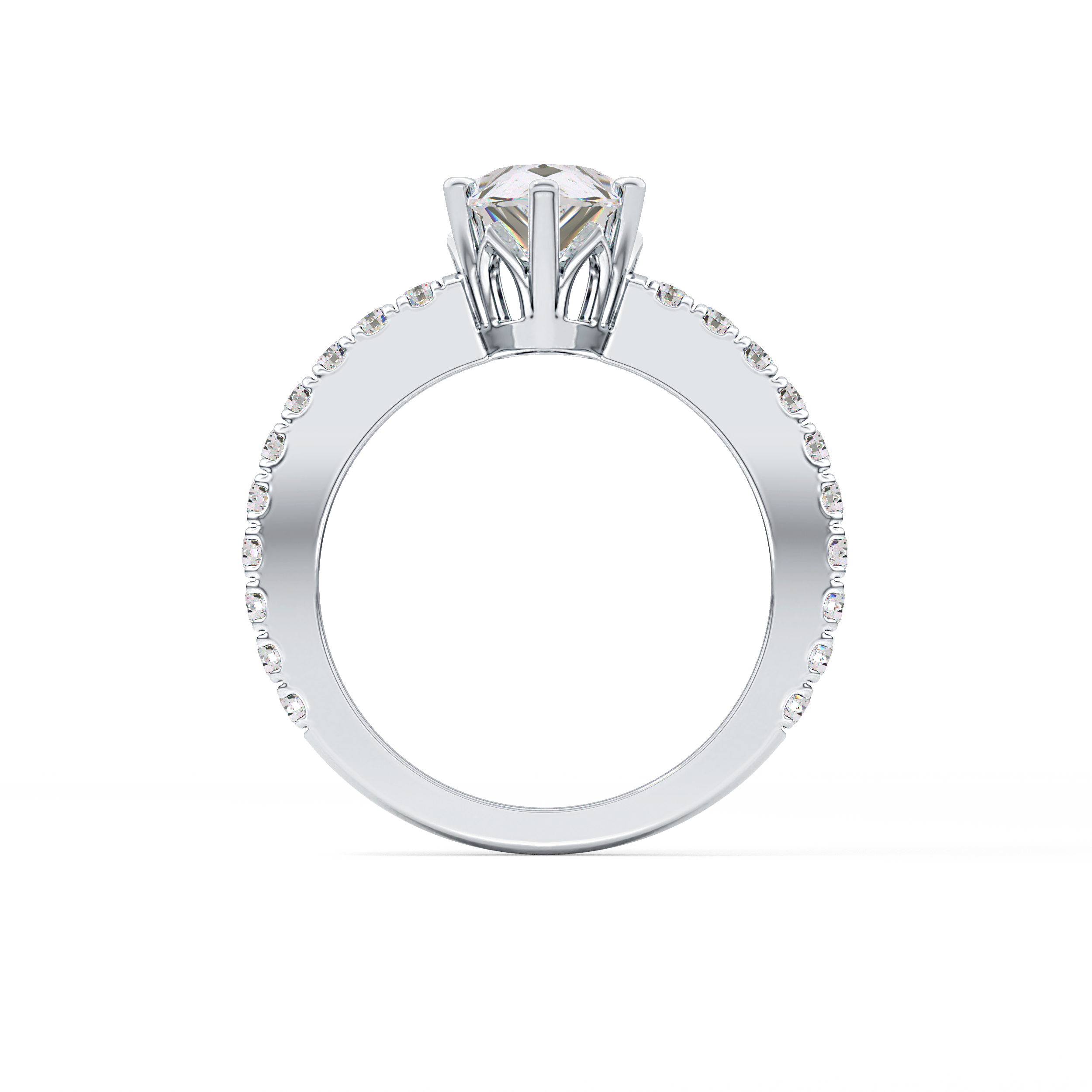 Pear Cut 1.81 Carat Moissanite Ring – Pave Setting in Gold