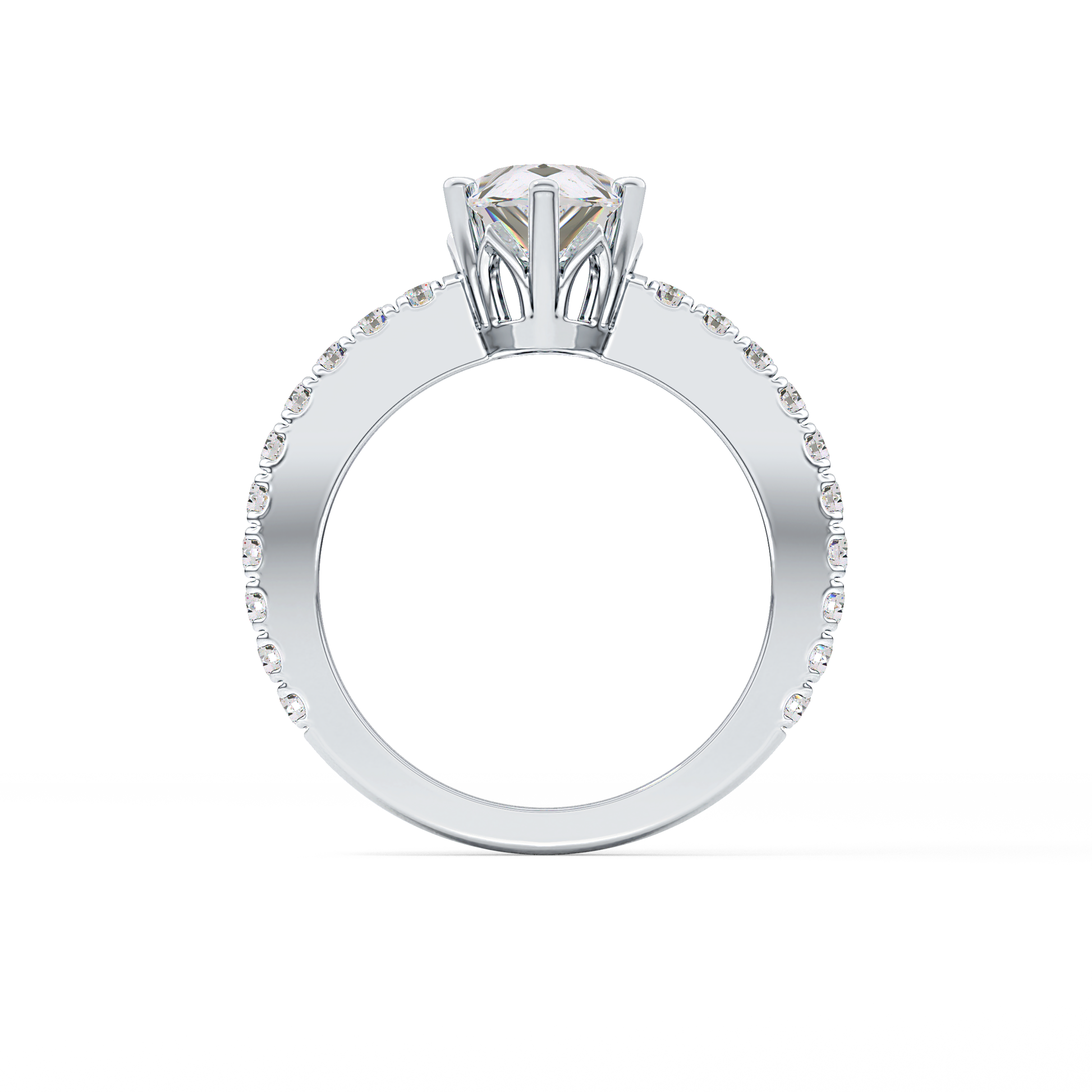 Pear Cut 1.81 Carat Moissanite Ring – Pave Setting in Gold