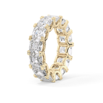 Full Eternity Wedding Band with 10.21 TCW Emerald and Square Cut Moissanite – Yellow, White, or Rose Gold