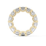 Full Eternity Wedding Band with 10.21 TCW Emerald and Square Cut Moissanite – Yellow, White, or Rose Gold