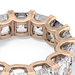 Full Eternity Wedding Band with 10.21 TCW Emerald and Square Cut Moissanite – Yellow, White, or Rose Gold