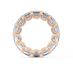 Full Eternity Wedding Band with 10.21 TCW Emerald and Square Cut Moissanite – Yellow, White, or Rose Gold