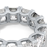 Full Eternity Wedding Band with 10.21 TCW Emerald and Square Cut Moissanite – Yellow, White, or Rose Gold