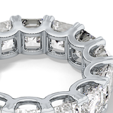 Full Eternity Wedding Band with 10.21 TCW Emerald and Square Cut Moissanite – Yellow, White, or Rose Gold