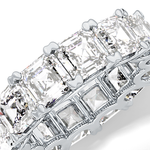 Full Eternity Wedding Band with 10.21 TCW Emerald and Square Cut Moissanite – Yellow, White, or Rose Gold