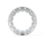 Full Eternity Wedding Band with 10.21 TCW Emerald and Square Cut Moissanite – Yellow, White, or Rose Gold