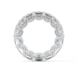 Full Eternity Wedding Band with 10.21 TCW Emerald and Square Cut Moissanite – Yellow, White, or Rose Gold