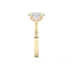 Oval Cut 1.67 Carat Moissanite Ring – Three Stones Setting in Gold