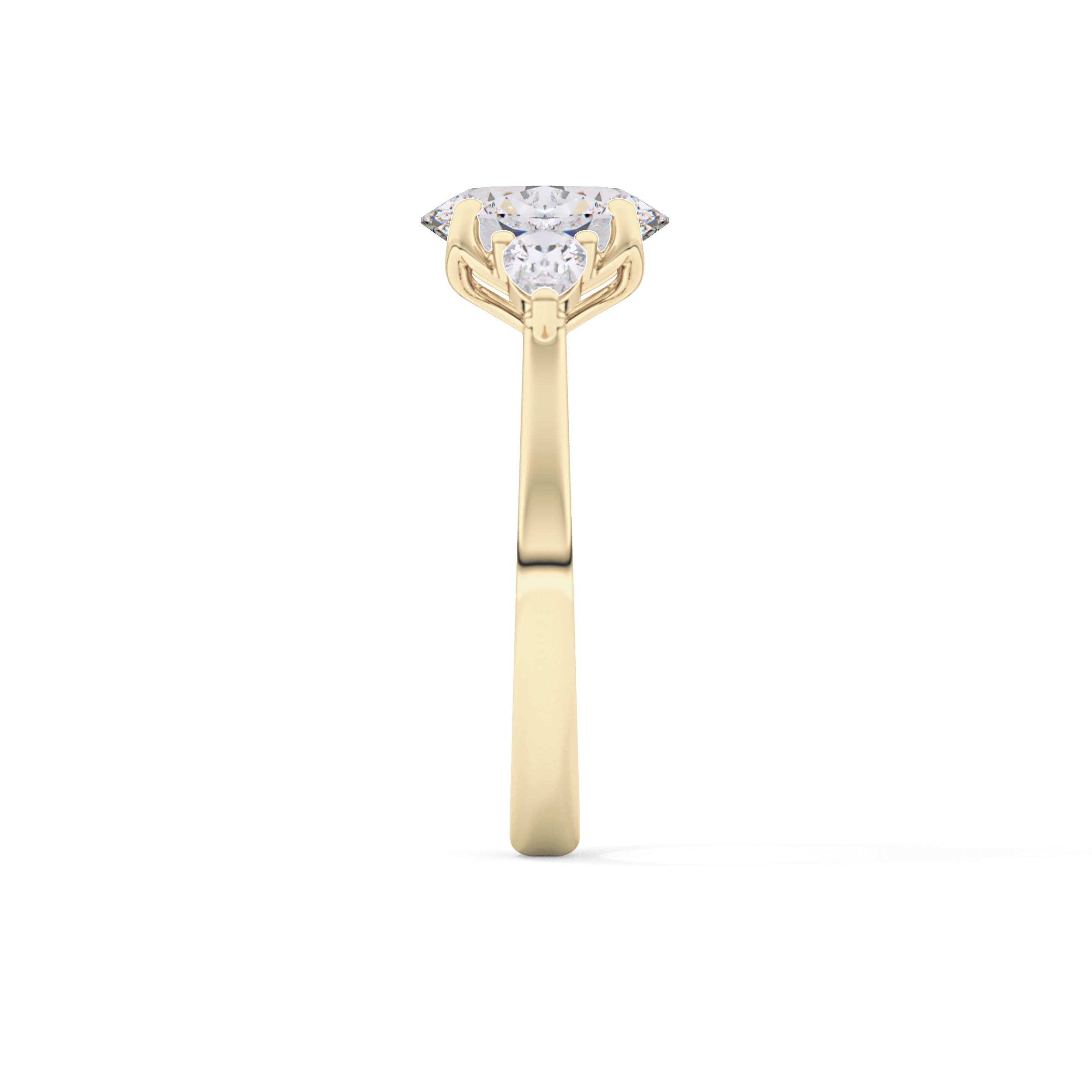 Oval Cut 1.67 Carat Moissanite Ring – Three Stones Setting in Gold