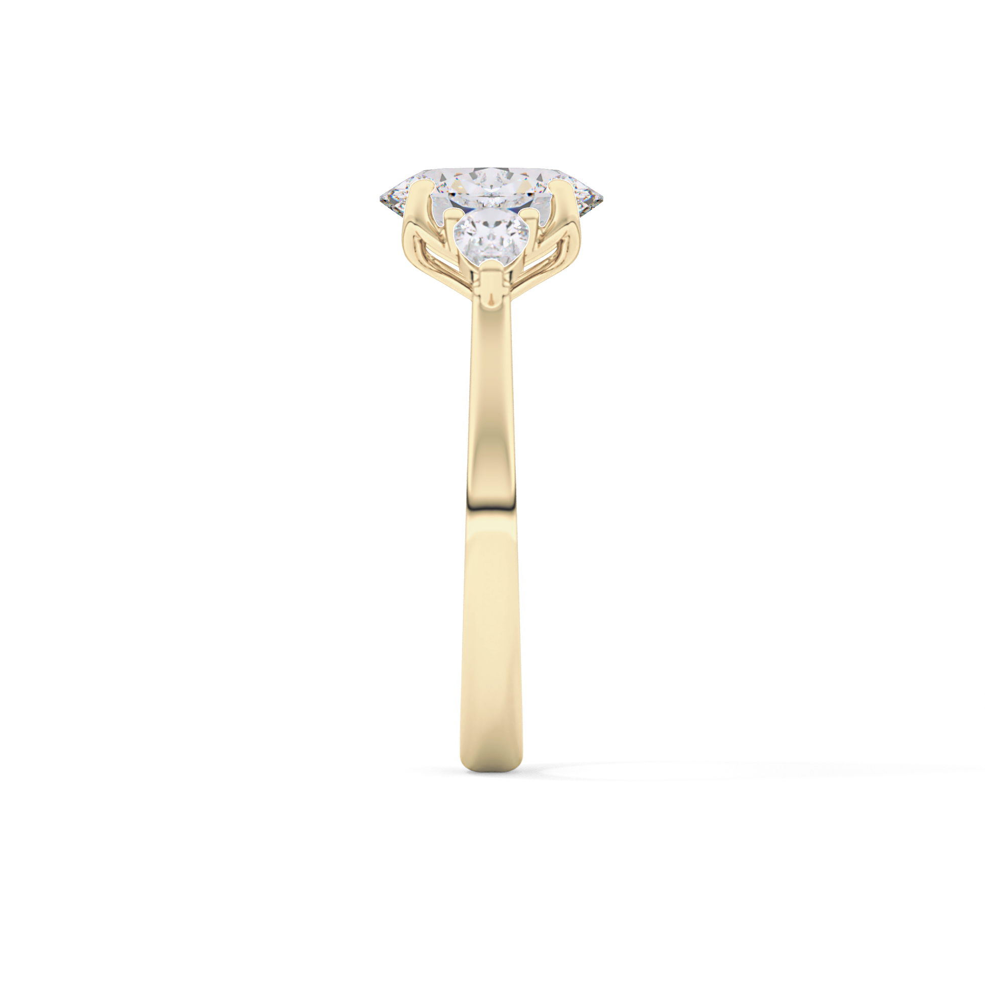 Oval Cut 1.67 Carat Moissanite Ring – Three Stones Setting in Gold