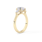 Oval Cut 1.67 Carat Moissanite Ring – Three Stones Setting in Gold