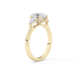 Oval Cut 1.67 Carat Moissanite Ring – Three Stones Setting in Gold