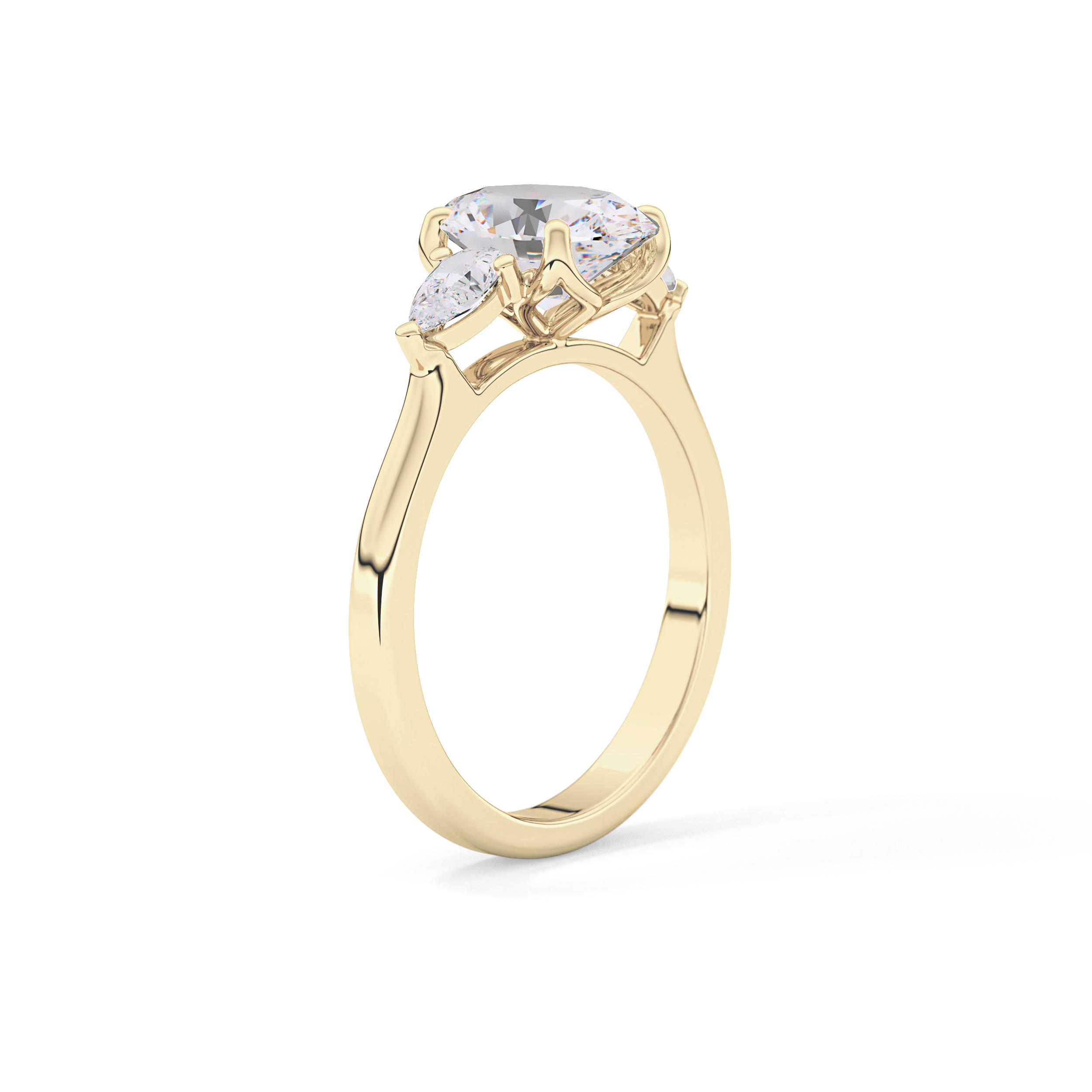 Oval Cut 1.67 Carat Moissanite Ring – Three Stones Setting in Gold