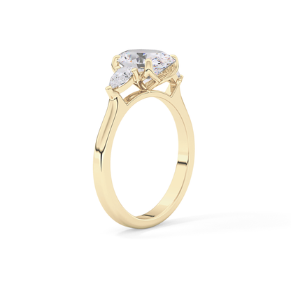 Oval Cut 1.67 Carat Moissanite Ring – Three Stones Setting in Gold