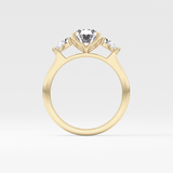 Oval Cut 1.67 Carat Moissanite Ring – Three Stones Setting in Gold