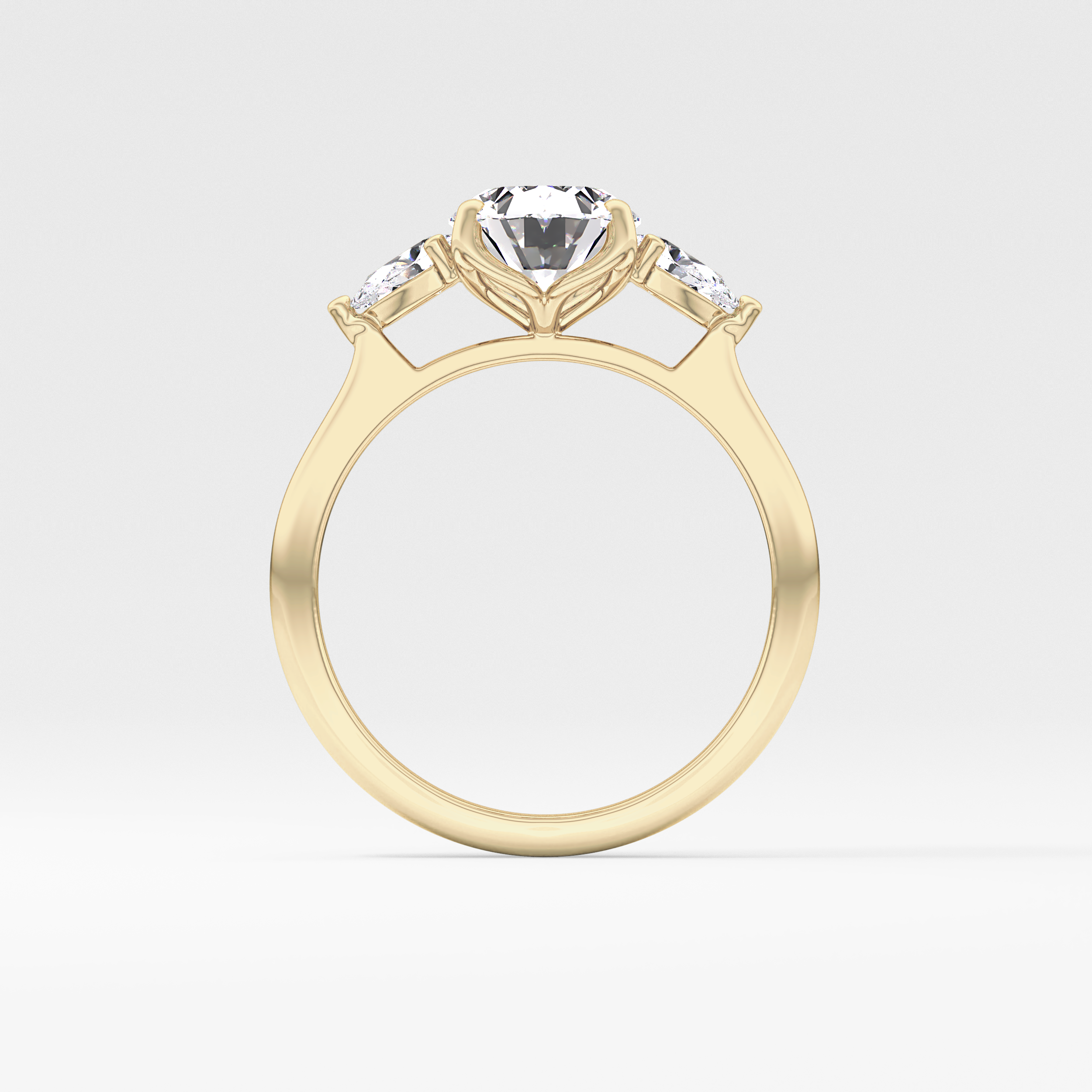 Oval Cut 1.67 Carat Moissanite Ring – Three Stones Setting in Gold