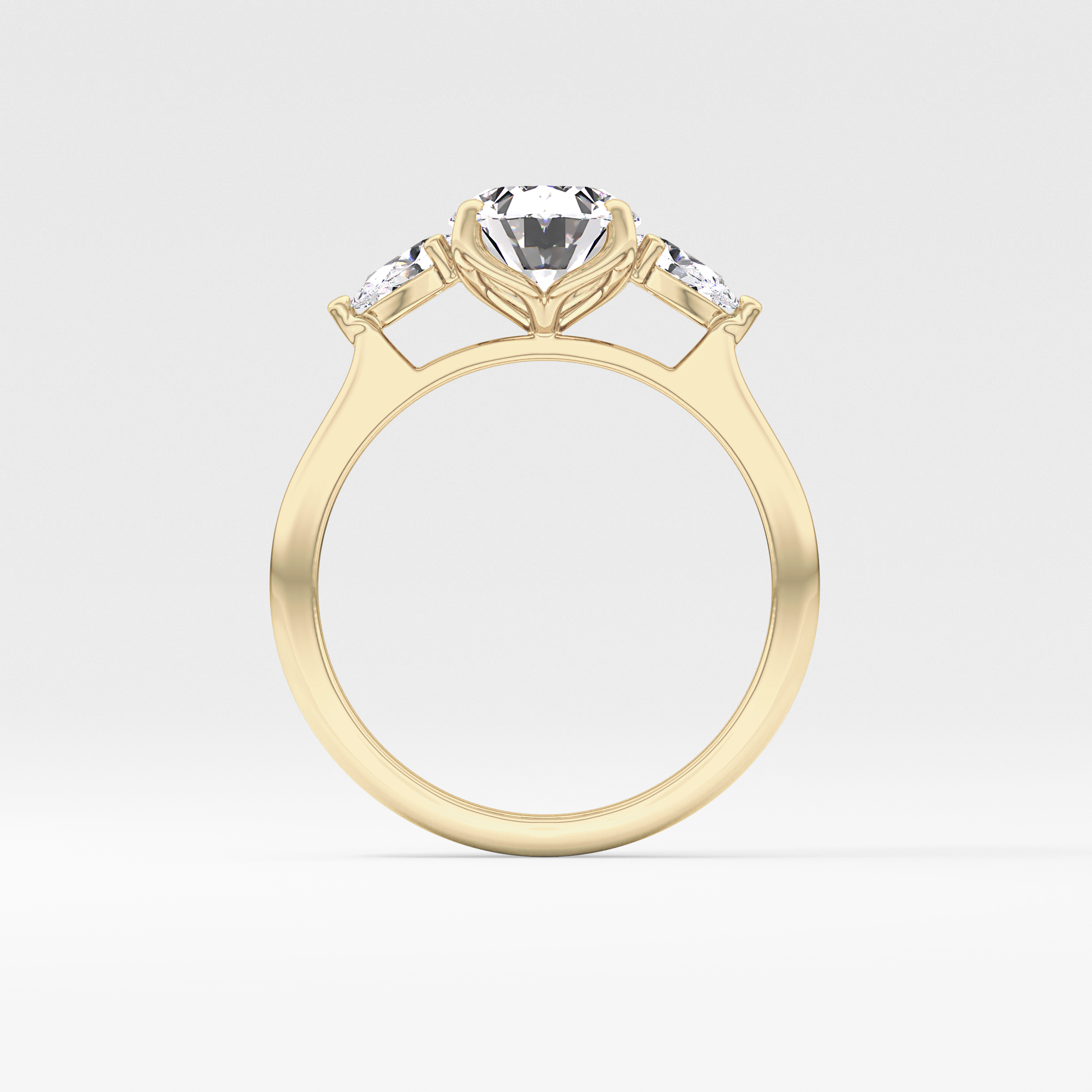 Oval Cut 1.67 Carat Moissanite Ring – Three Stones Setting in Gold