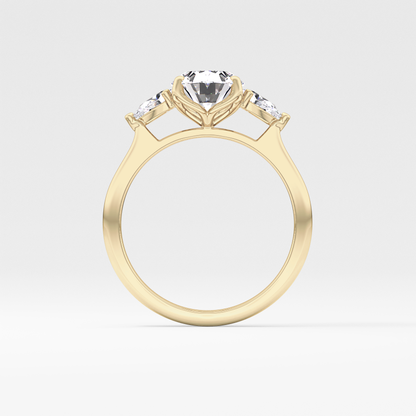 Oval Cut 1.67 Carat Moissanite Ring – Three Stones Setting in Gold