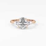 Oval Cut 1.67 Carat Moissanite Ring – Three Stones Setting in Gold