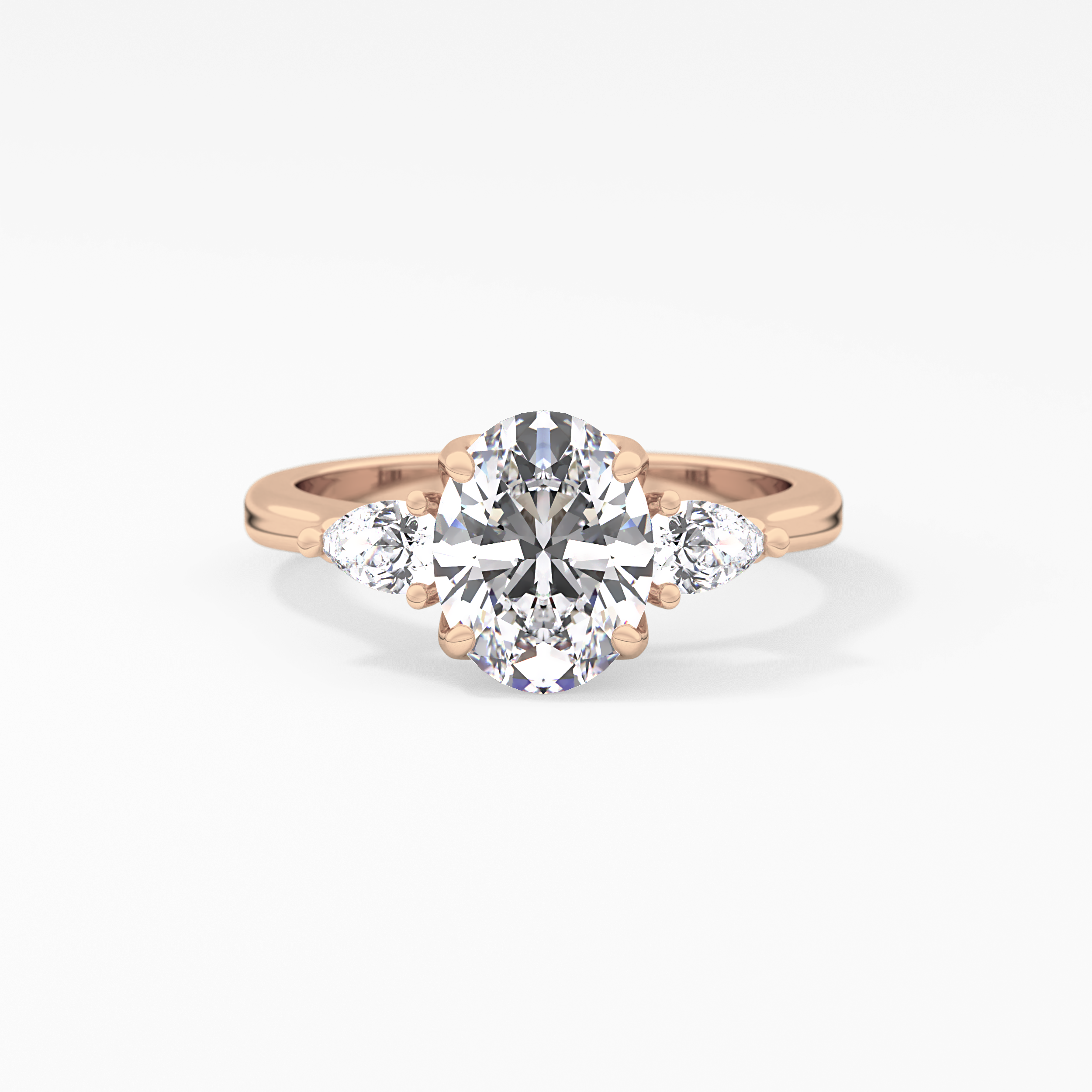 Oval Cut 1.67 Carat Moissanite Ring – Three Stones Setting in Gold