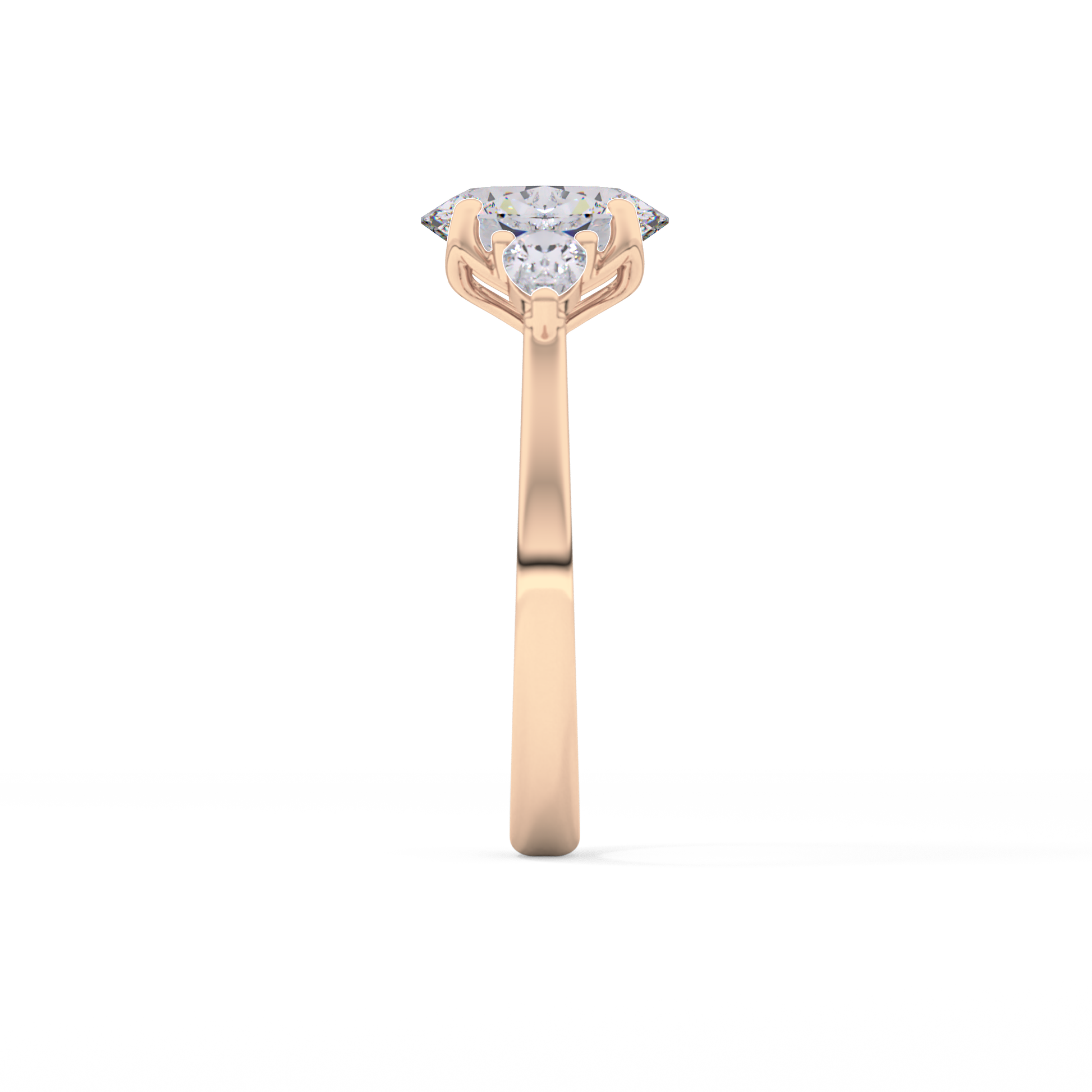 Oval Cut 1.67 Carat Moissanite Ring – Three Stones Setting in Gold