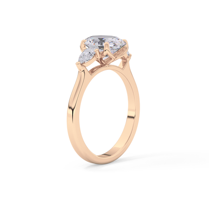 Oval Cut 1.67 Carat Moissanite Ring – Three Stones Setting in Gold