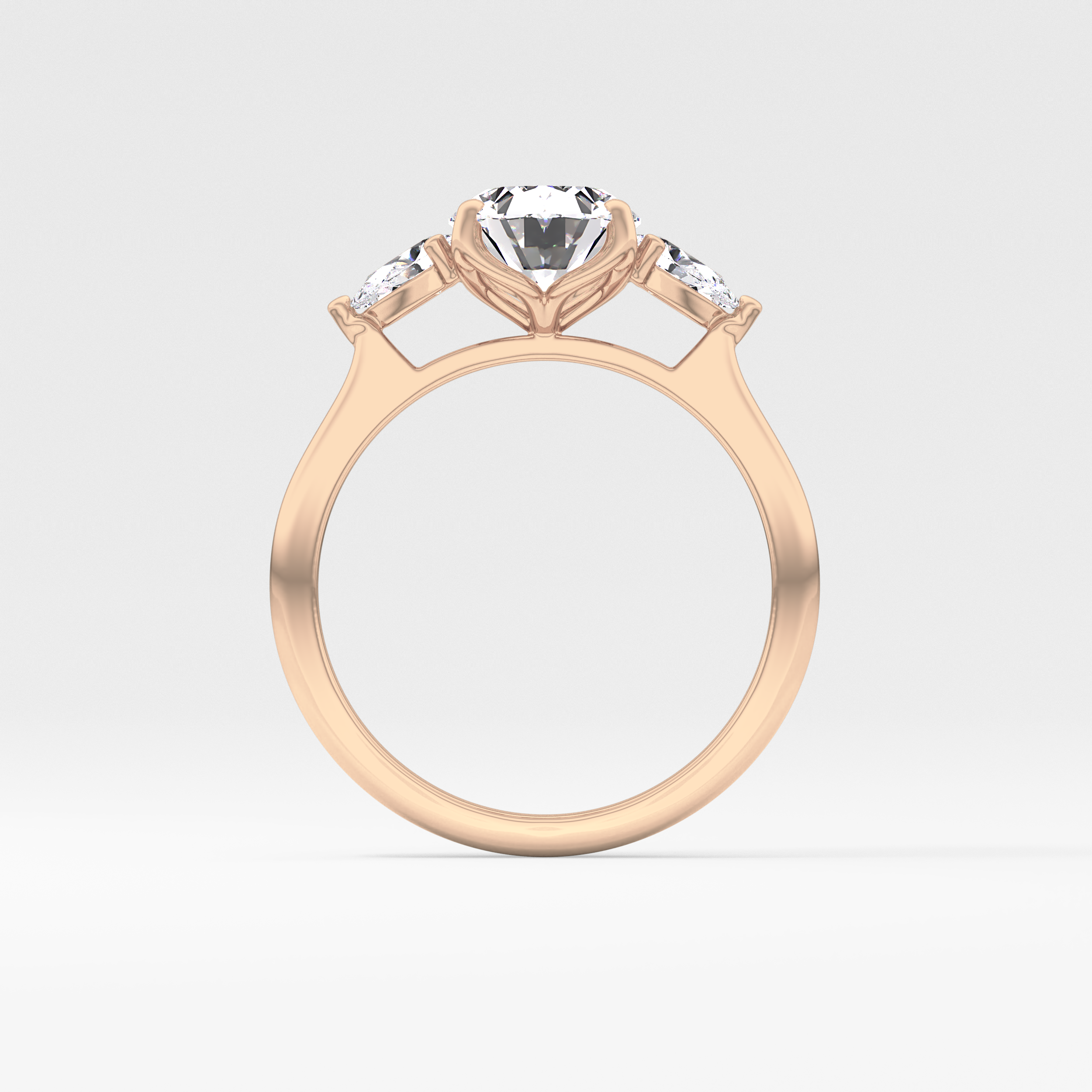 Oval Cut 1.67 Carat Moissanite Ring – Three Stones Setting in Gold