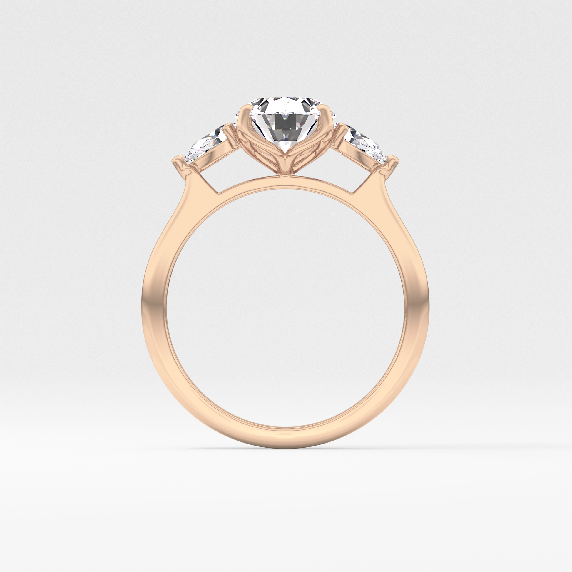Oval Cut 1.67 Carat Moissanite Ring – Three Stones Setting in Gold