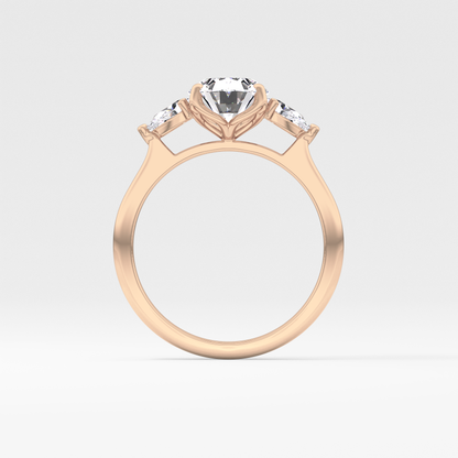 Oval Cut 1.67 Carat Moissanite Ring – Three Stones Setting in Gold