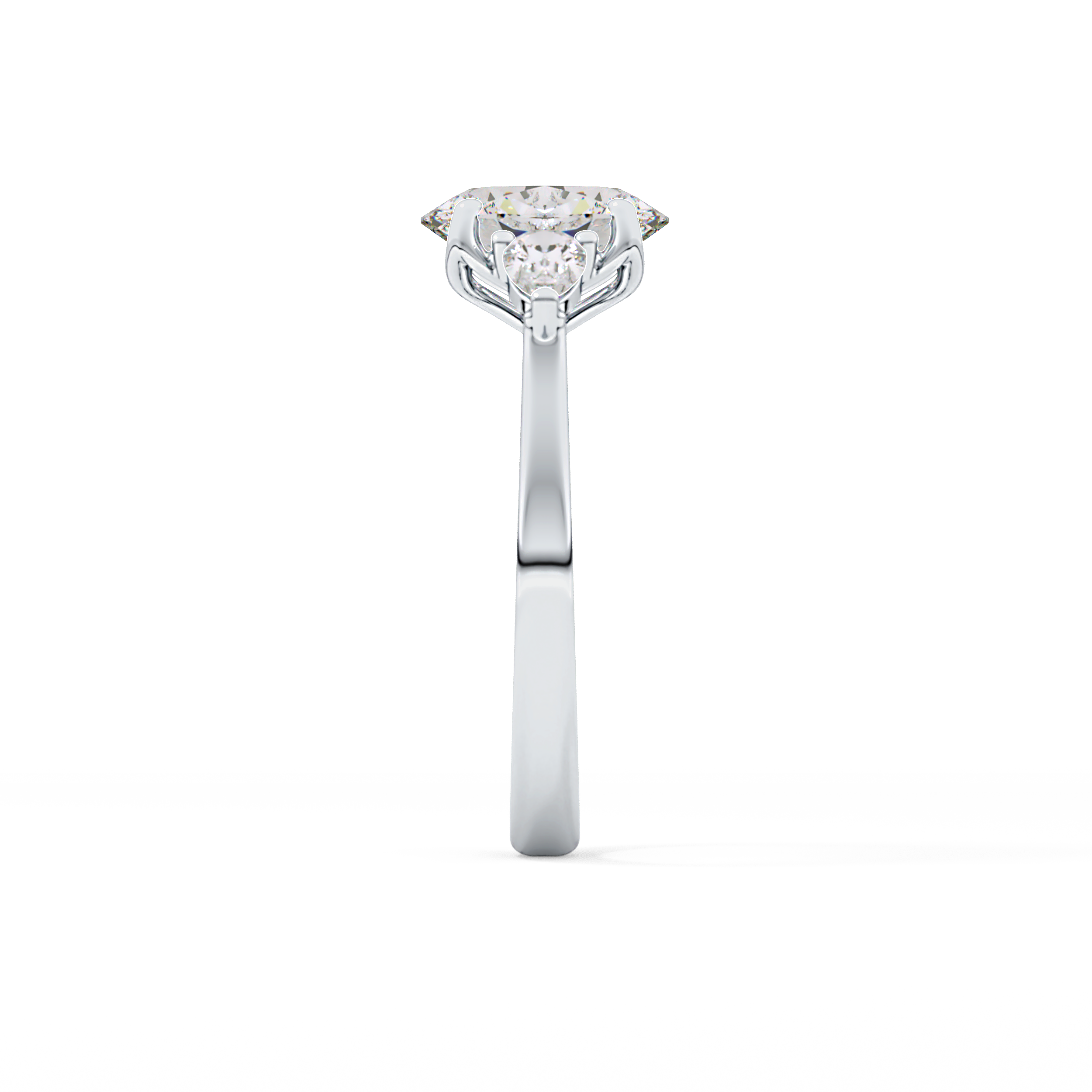 Oval Cut 1.67 Carat Moissanite Ring – Three Stones Setting in Gold