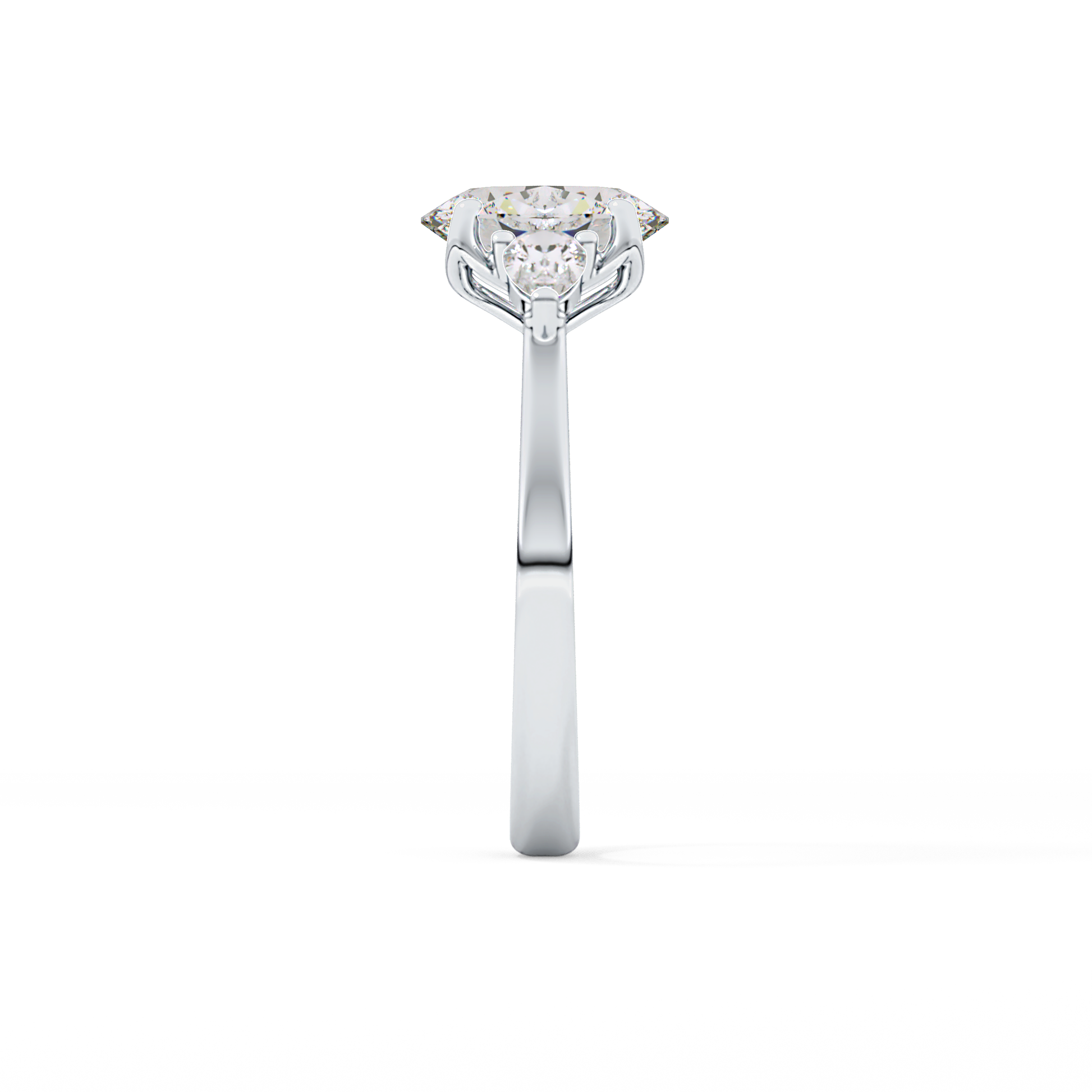 Oval Cut 1.67 Carat Moissanite Ring – Three Stones Setting in Gold