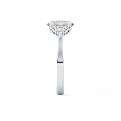 Oval Cut 1.67 Carat Moissanite Ring – Three Stones Setting in Gold