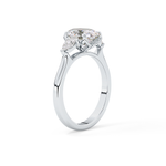 Oval Cut 1.67 Carat Moissanite Ring – Three Stones Setting in Gold