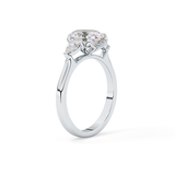 Oval Cut 1.67 Carat Moissanite Ring – Three Stones Setting in Gold