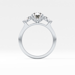 Oval Cut 1.67 Carat Moissanite Ring – Three Stones Setting in Gold