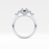 Oval Cut 1.67 Carat Moissanite Ring – Three Stones Setting in Gold