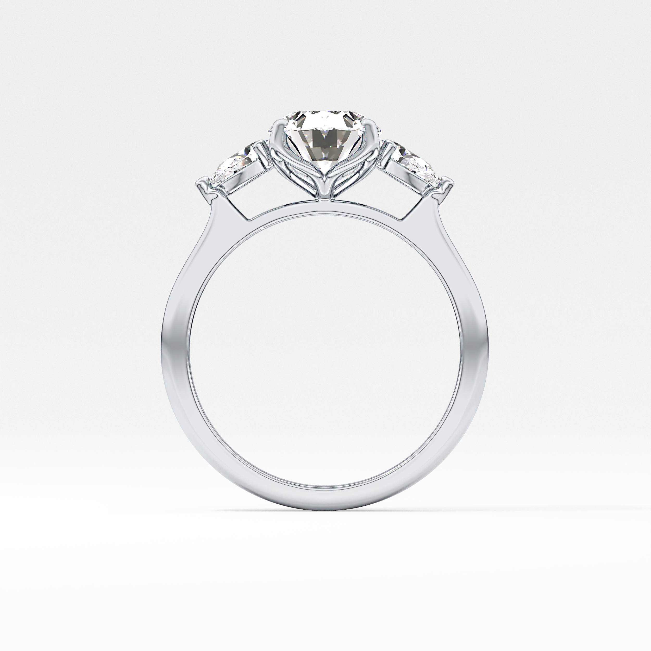Oval Cut 1.67 Carat Moissanite Ring – Three Stones Setting in Gold
