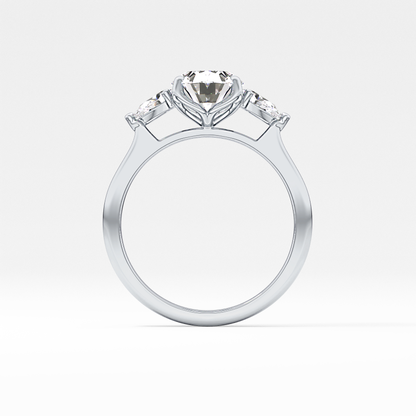 Oval Cut 1.67 Carat Moissanite Ring – Three Stones Setting in Gold