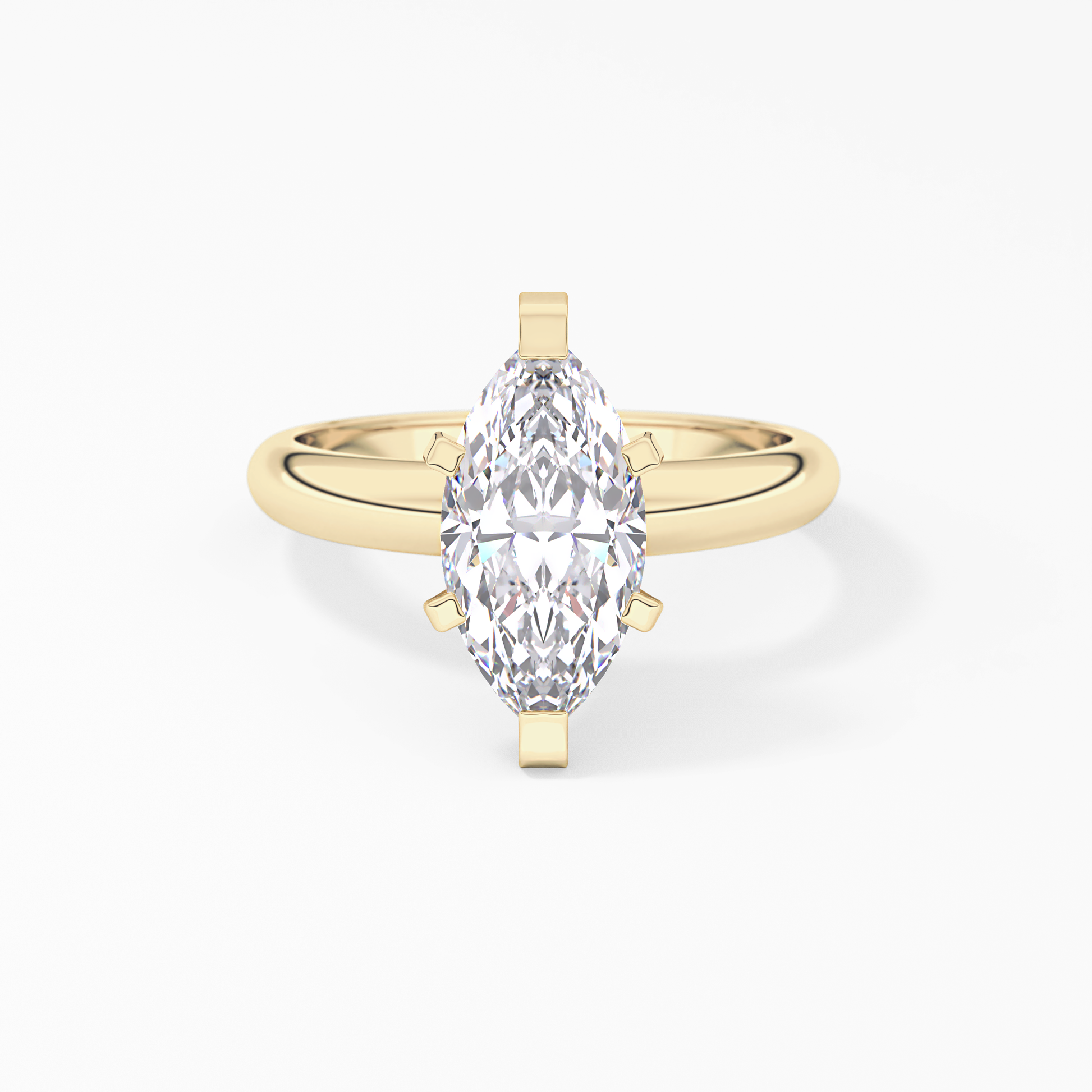 Marquise Cut 1.79 Carat Moissanite Ring – Solitaire Style in Gold