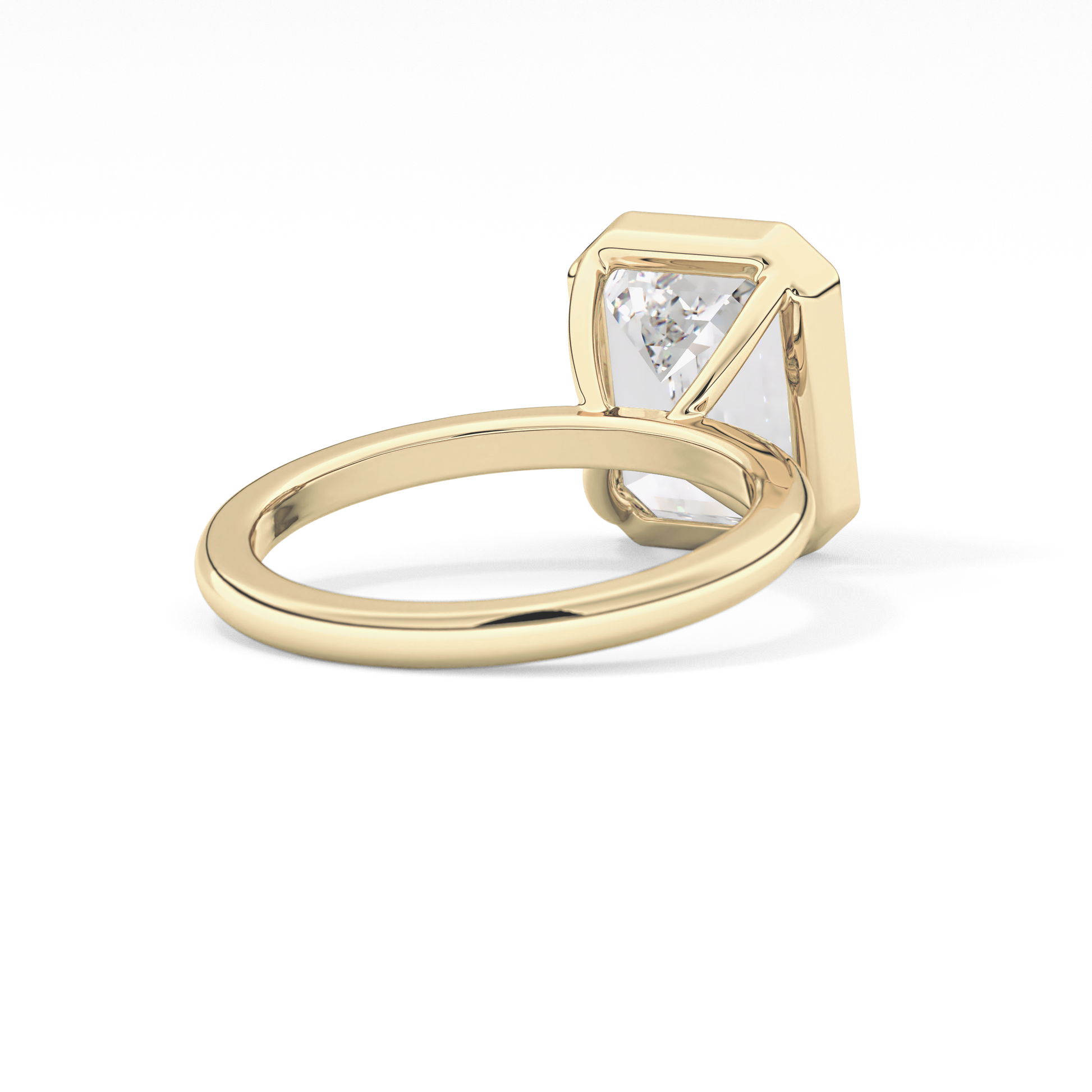 Emerald Cut 3.71 Carat Moissanite Ring - Solitaire Setting in Gold