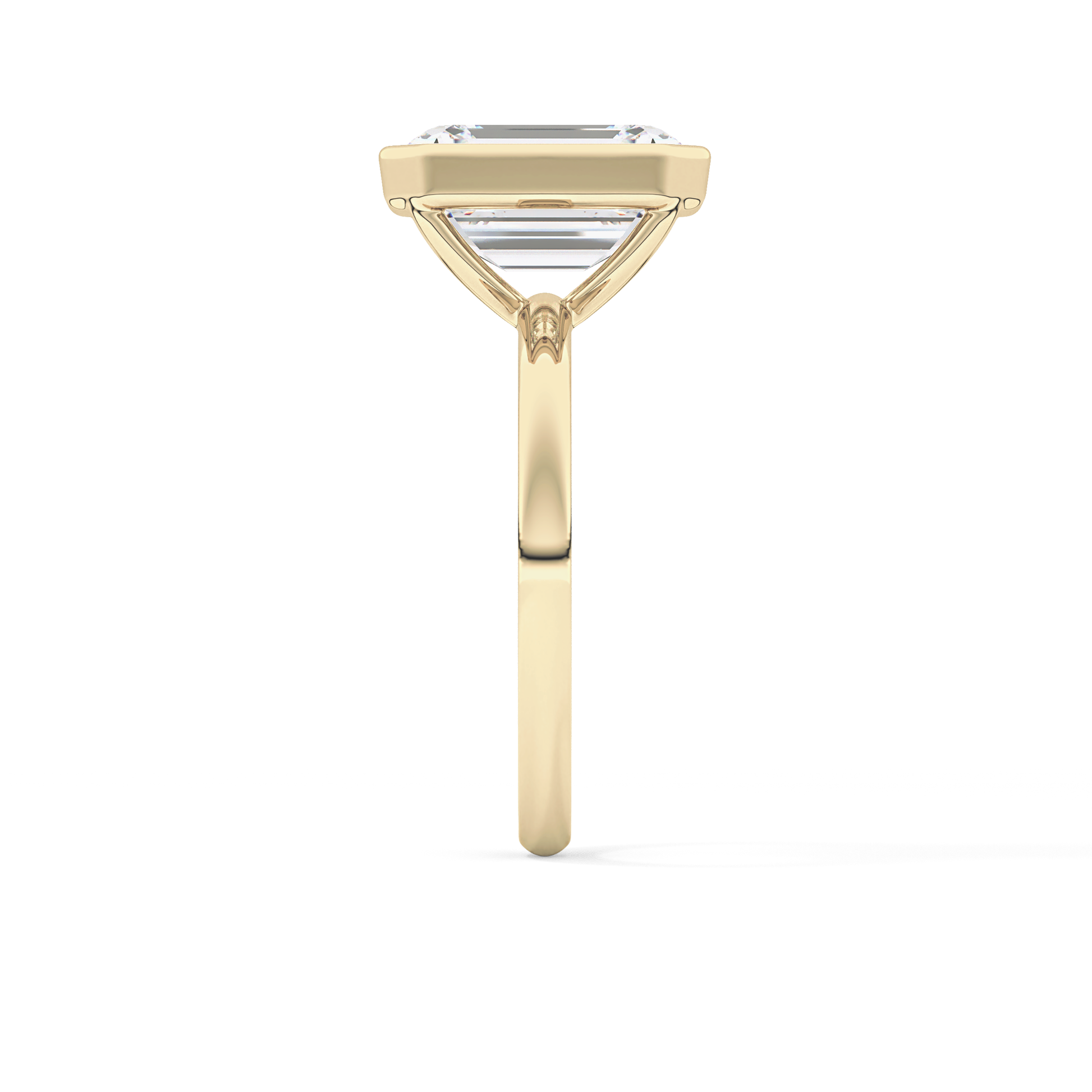 Emerald Cut 3.71 Carat Moissanite Ring - Solitaire Setting in Gold