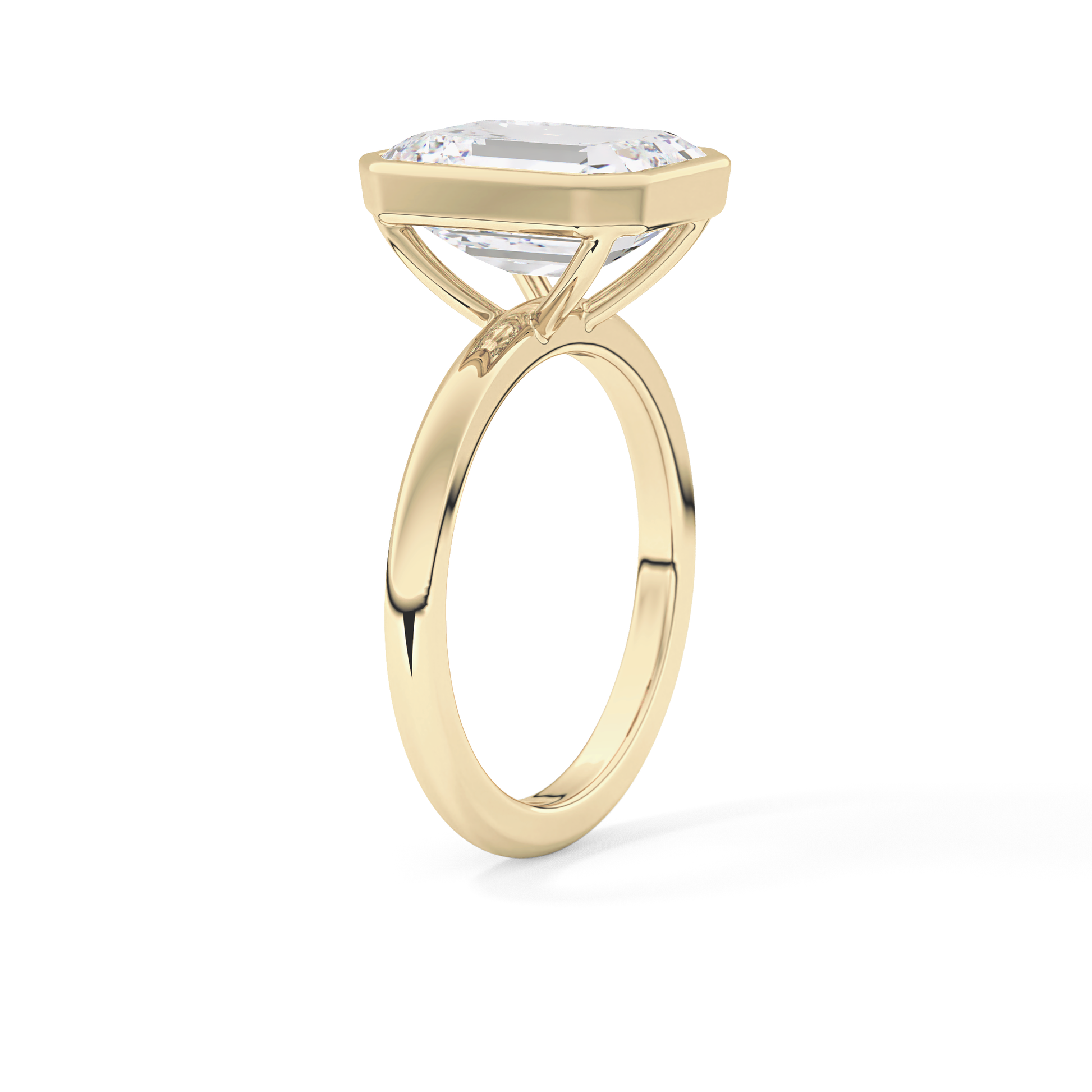 Emerald Cut 3.71 Carat Moissanite Ring - Solitaire Setting in Gold