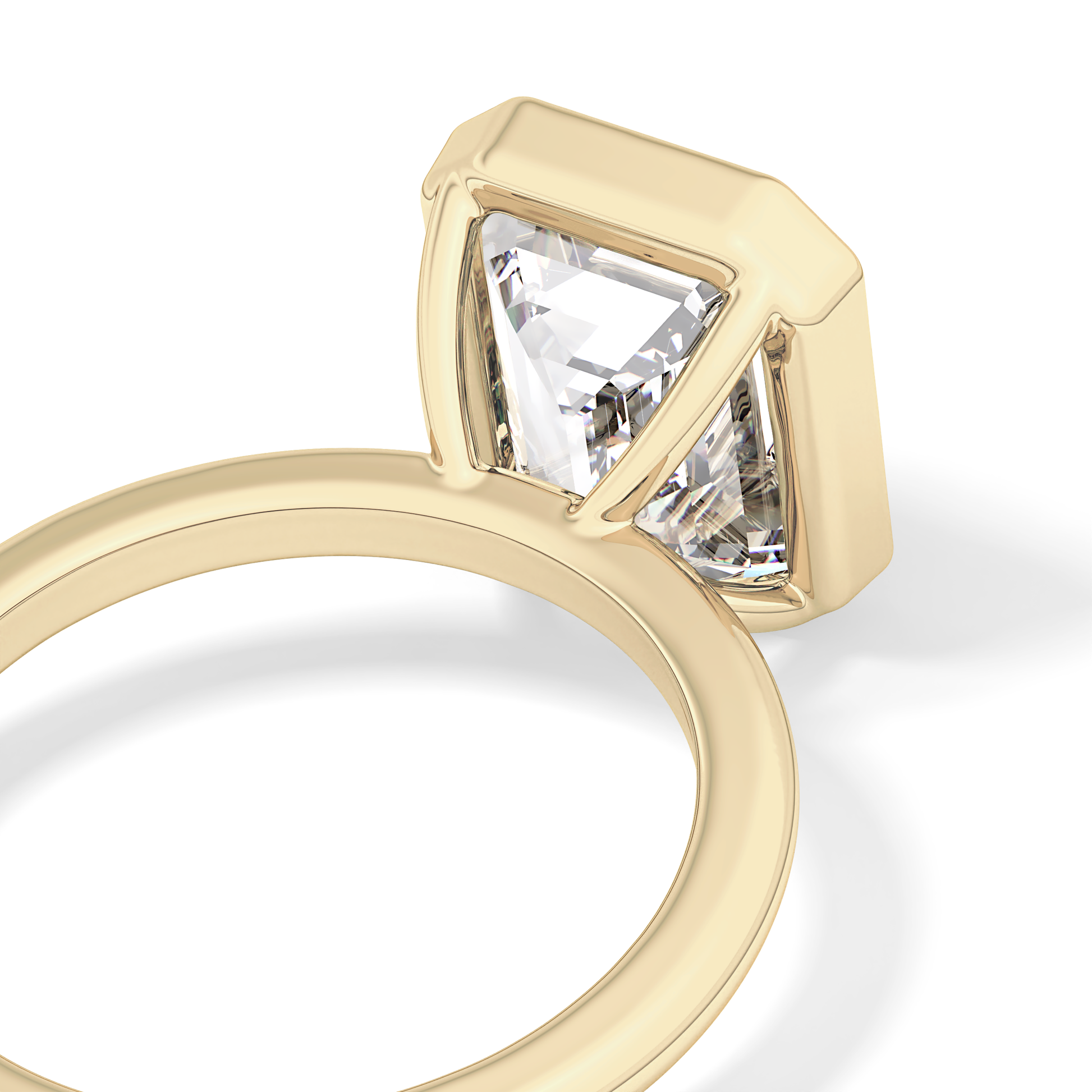 Emerald Cut 3.71 Carat Moissanite Ring - Solitaire Setting in Gold