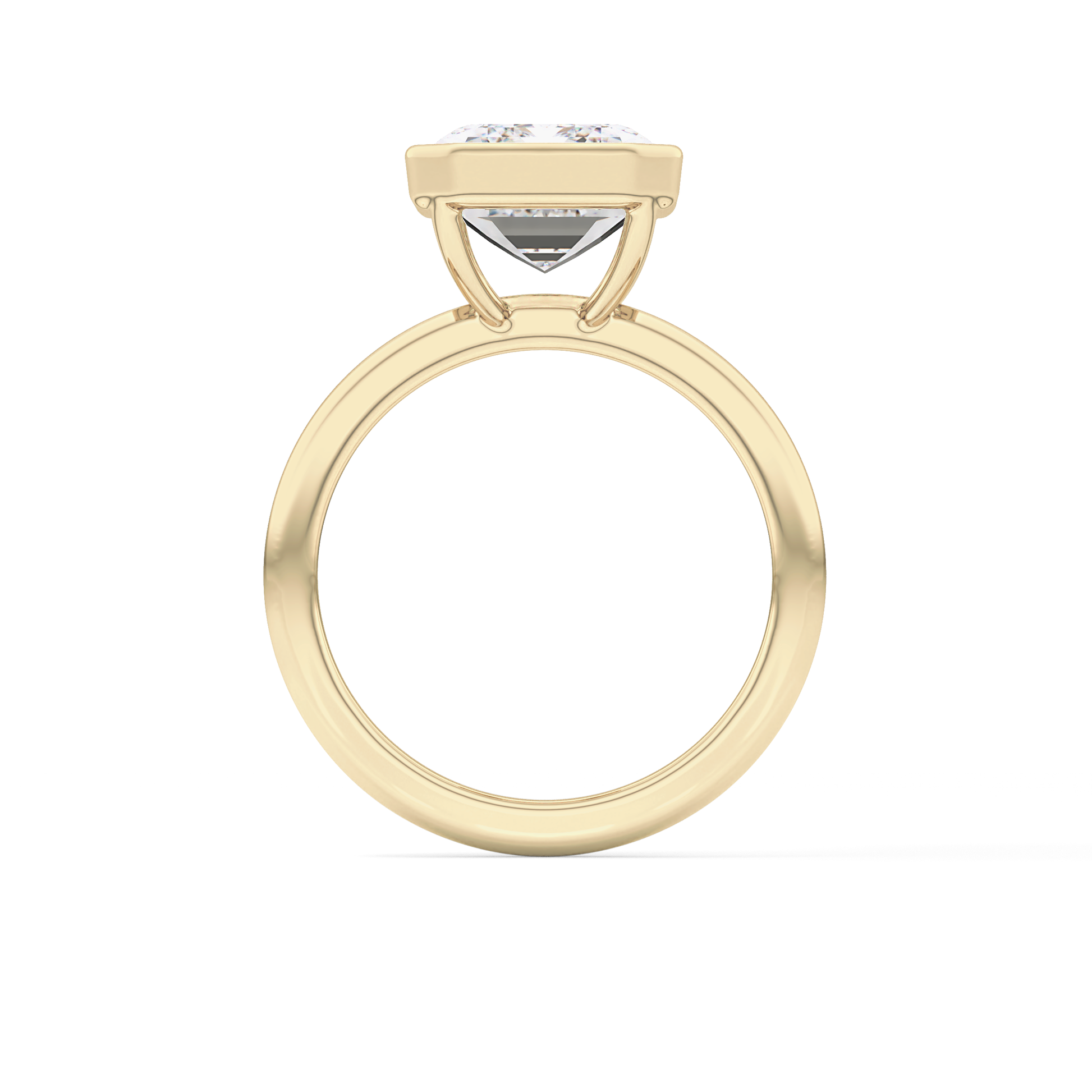 Emerald Cut 3.71 Carat Moissanite Ring - Solitaire Setting in Gold