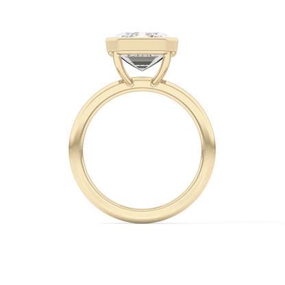 Emerald Cut 3.71 Carat Moissanite Ring - Solitaire Setting in Gold