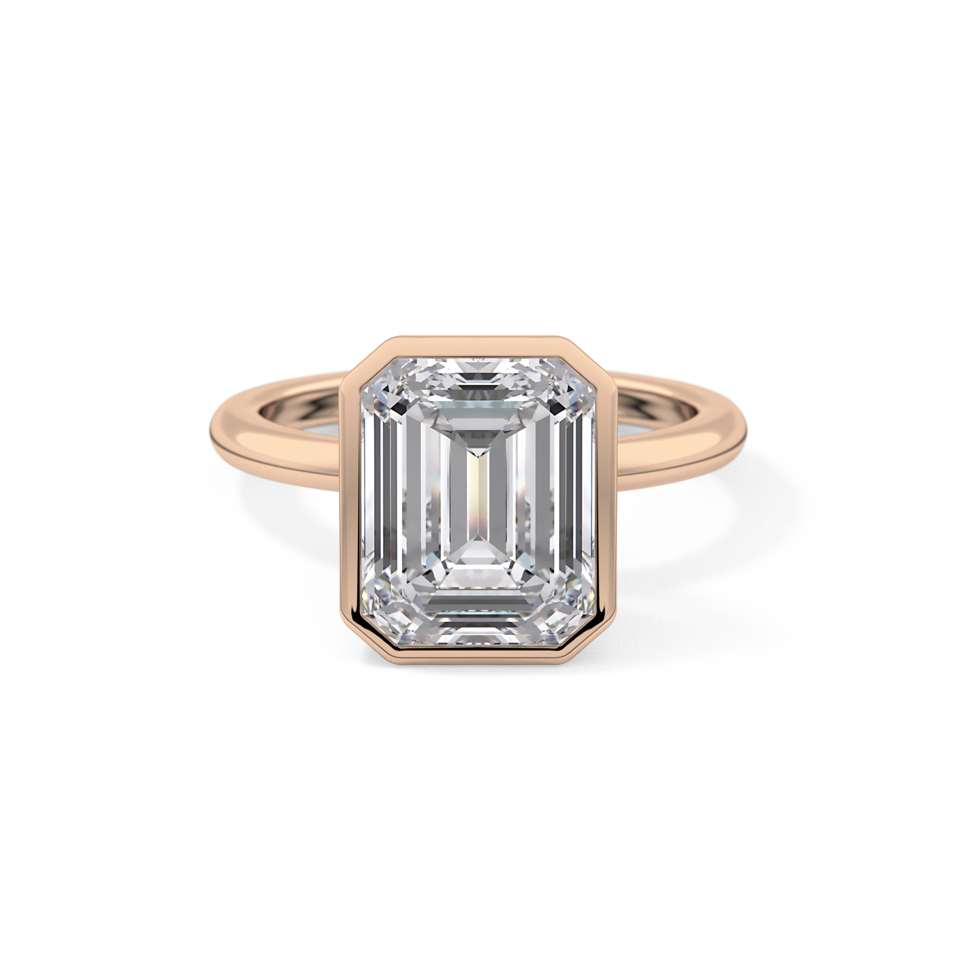 Emerald Cut 3.71 Carat Moissanite Ring - Solitaire Setting in Gold